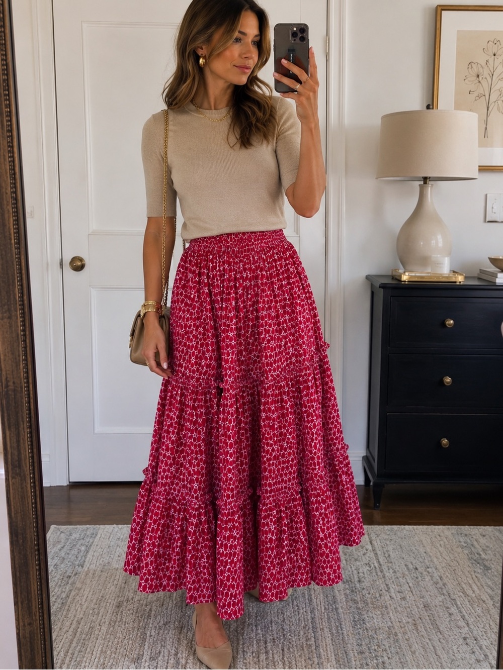 Lisa Marie Fernandez Skirt - Floral Maxi Skirt - Size Medium